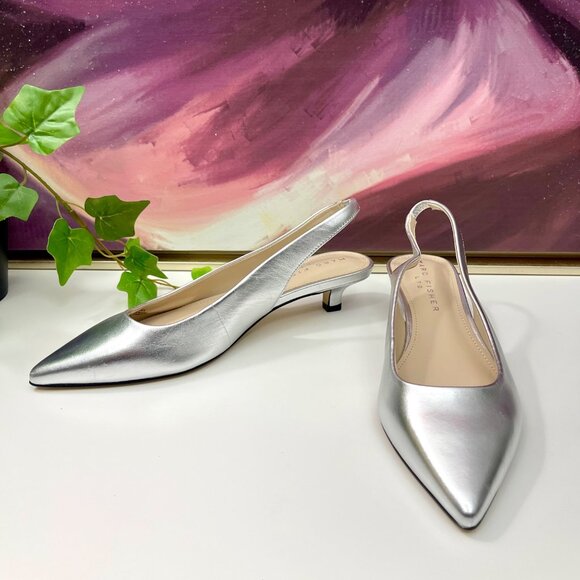 Marc Fisher Posey Slingback Pump in Silver Size 6.5 - Picture 6 of 11